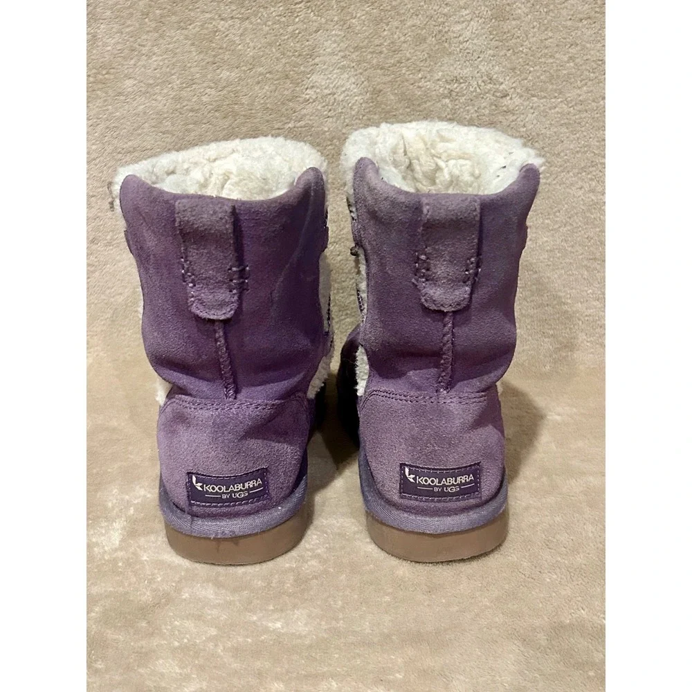 Koolaburra by UGG Girls 2 Michon Short Purple Suede Boots Sherpa Lined Winter